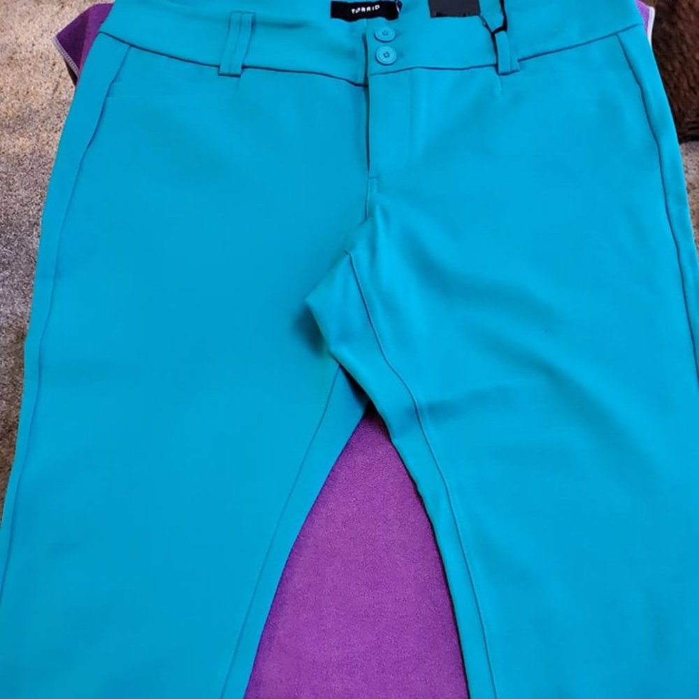 TORRID Cropped Trousers (Priced for 2 Pants - Turquoise & Pink)